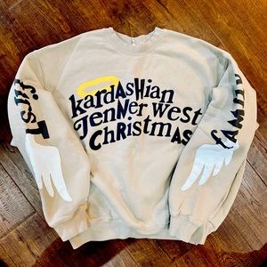 Authentic Kanye West sweatshirt from 2018 Kardashian Jenner Christmas Party.